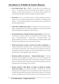 Introdução ao Trabalho da Sombra Humana 
 
9 A Sombra Humana  - © Ângela Antunes, 2015 
 
 
Tem vontade de dizer ‘’não’’ a a
