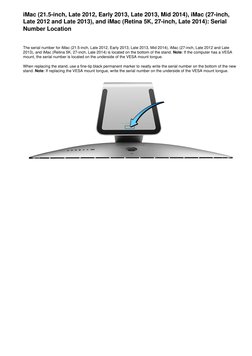 Service Manual IMac 27-Inch, Late 2012 and Late 2013 and IMac 