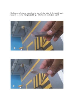 Realizamos  el  mismo  procedimiento  con  el  otro  lado  de  la  cuchilla  pero
teniendo en cuenta el ángulo de 60° que deb
