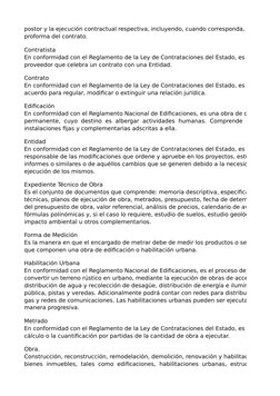postor y la ejecución contractual respectiva, incluyendo, cuando corresponda, la
proforma del contrato.
Contratista
En confor