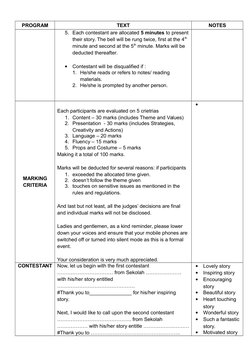 Emcee Script for Folk Stories Competition | PDF