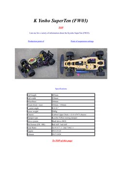 Kyosho SuperTen FW03 Overview | PDF | Gear | Machines