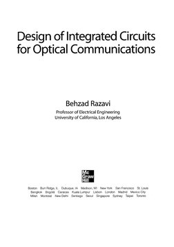 Design of Integrated Circuits For Optical Communications | PDF