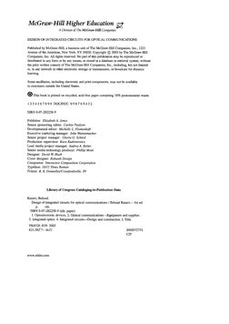 Design of Integrated Circuits For Optical Communications | PDF
