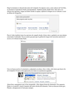 Elige la miniatura (o desactívala) antes de Compartir. En algunos casos, como enlaces de YouTube,
se mostrará el reproductor