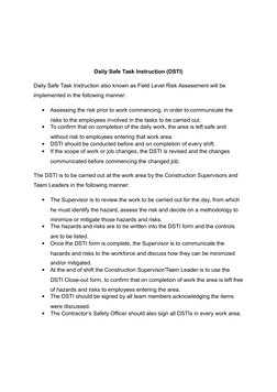 Task Instructions Safety Daily Safety Task Instruction Guide | PDF | Risk Assessment | Risk