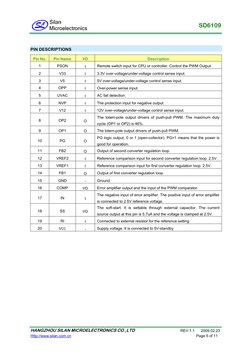 SD6109 
 
 
HANGZHOU SILAN MICROELECTRONICS CO.,LTD                                       REV:1.1      2009.02.23 
Http://w
