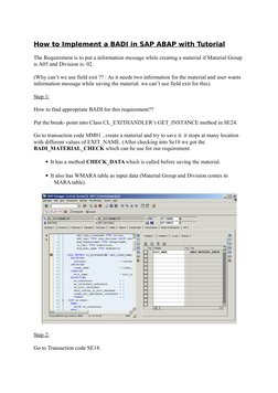Implementing BADI in SAP ABAP Tutorial | PDF | Computers