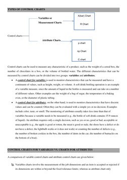 TYPES OF CONTROL CHARTS 
 
 
 
 
 
Variables or 
 
 
 
 
Measurement Charts 
 
 
 
Control charts