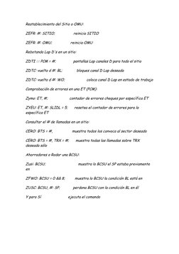 Restablecimiento del Sitio o OMU:
ZEFR: #: SITIO;                 reinicia SITIO
ZEFR: #: OMU;                 reinicia OMU
R