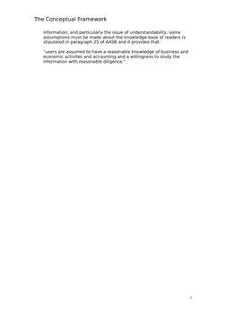 The Conceptual Framework                                    
information, and particularly the issue of understandability, so