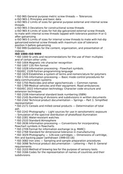 Comprehensive ISO Standards List | PDF | Screw | Reference