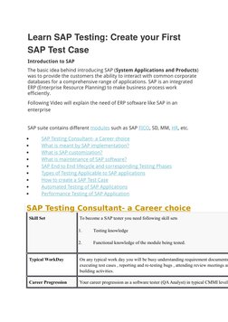 Introduction to SAP Testing Basics | PDF | Sap Se | Enterprise Resource ...