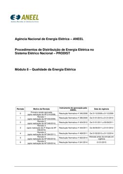 Agência Nacional de Energia Elétrica – ANEEL 
 
 
Procedimentos de Distribuição de Energia Elétrica no 
Siste