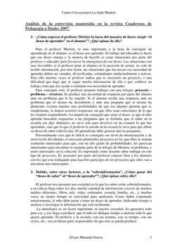 Centro Universitario La Salle Madrid 
Álvaro Miranda Guerra 
3
Análisis de la entrevista mantenida en la revista Cuadernos de