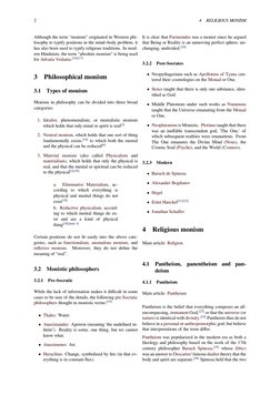2
4
RELIGIOUS MONISM
Although the term “monism” originated in Western phi-
losophy to typify positions in the mind–body probl