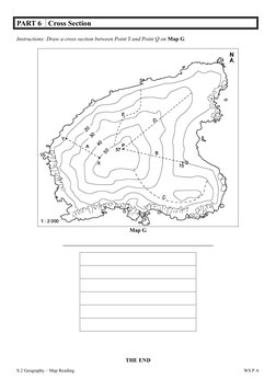 S.2 Geography – Map Reading 
 
WS P. 6 
PART 6 Cross Section 
 
Instructions: Draw a cross section between Point Y and Point