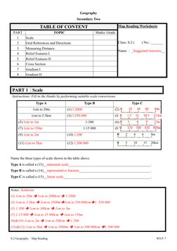 S.2 Geography – Map Reading 
 
WS P. 7 
Geography 
Secondary Two 
TABLE OF CONTENT 
Map Reading Worksheets 
 
Class: S.2 (  )