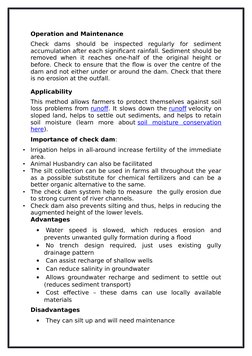 Operation and Maintenance
Check  dams  should  be  inspected  regularly  for  sediment
accumulation after each significant ra