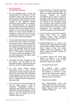 CHAPTER  2:   SAFETY / HEALTH / HYGIENE / NUTRITION 
 
 
d. Fire / Emergency / 
Precautionary measures  
 
i. The fire evacua