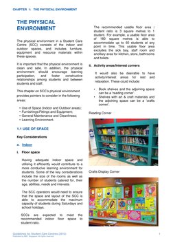 CHAPTER  1:   THE PHYSICAL ENVIRONMENT 
 
 
THE PHYSICAL 
 
ENVIRONMENT 
 
 
The physical environment in a Student Care 
Cent