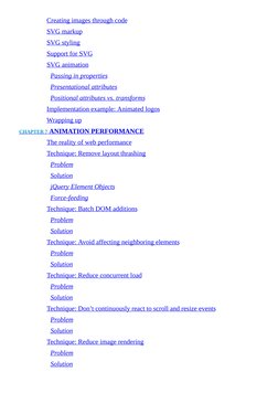 Creating images through code
SVG markup
SVG styling
Support for SVG
SVG animation
Passing in properties
Presentational attrib