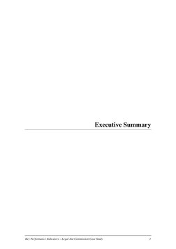 Key Performance Indicators – Legal Aid Commission Case Study 
1
Executive Summary
