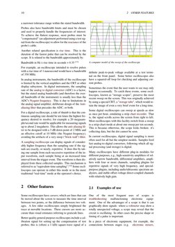10
2
OTHER FEATURES
a narrower tolerance range within the stated bandwidth.
Probes also have bandwidth limits and must be cho