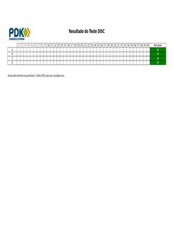 Resultado do Teste DISC
1
2
3
4
5
6
7
8
9
10
11
12
13
14
15
16
17
18
19
20
21
22
23
24
25
26
27
28
29
30
31
32
33
34
35
36
37