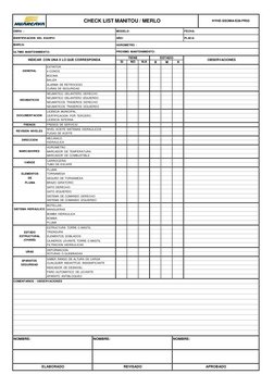 Manitou Checklist.pdf Checklist Manitou/Merlo para Equipos | PDF