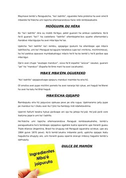 Maymave tembi’u Paraguáicha, “ka’i ladrillo”, oguereko heta proteína ha avei ome’ẽ
mbarete he’iháicha umi tapicha oñemoarandú