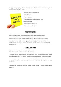 "kaaguy" (campo) y "jy" (fuerte, fibroso), como aludiendo al maíz o al locro por ser
un elemento fuerte de la tierra.
250 g.