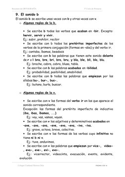 Resumen de ORTOGRAFÍA      
 
3º Ciclo de Primaria 
 
Colegio Cardenal Herrera Oria 
 
PÁGINA 5 DE 16 
9.  El sonido b 
El so