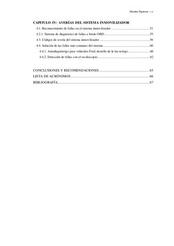 Dávalos Figueroa — vi 
 
 
 
CAPITULO IV: AVERÍAS DEL SISTEMA INMOVILIZADOR 
4.1. Reconocimiento de fallas en el sistema inmo