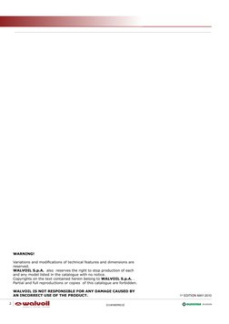 D1WWEM01E
2
DIVISION
DIVISION
WARNING!
Variations and modifications of technical features and dimensions are 
reserved.
WALVO