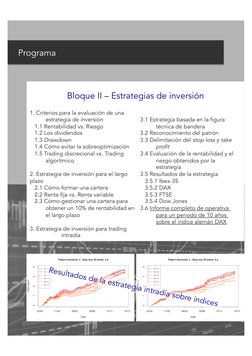 Programa 
Bloque II – Estrategias de inversión 
1. Criterios para la evaluación de una 
 estrategia de inversión 
   1.1 R