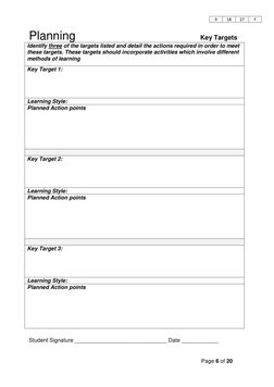 9 
18 
27 
F 
 
Planning 
 
 
 
 
 
 
   Key Targets 
Identify three of the targets listed and detail the actions required in