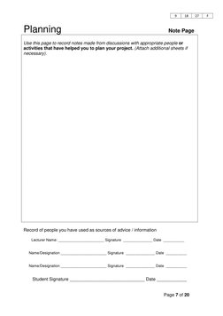 9 
18 
27 
F 
 
Planning 
 
 
 
 
 
 
     Note Page 
 
Use this page to record notes made from discussions with appropriate