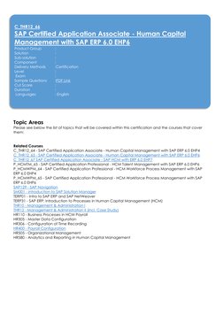 SAP HCM Certification Course Overview | PDF | Sap Se | Human Resource ...