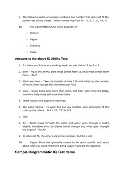 Sample IQ Test Questions and Answers | PDF
