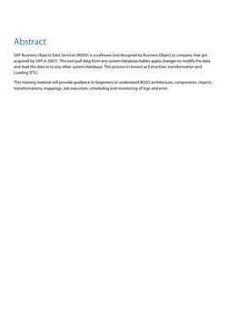 Business Objects Data Services (BODS) - Training Material | PDF | File ...