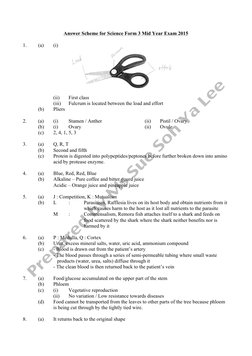 Science Form 3 Exam Answer Scheme | PDF | Tiger | Poaching
