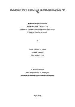 Contactless DTR System Development | PDF | Smart Card | Thesis