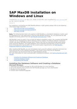 SAP MaxDB Installation Guide for Windows/Linux | PDF | Installation ...