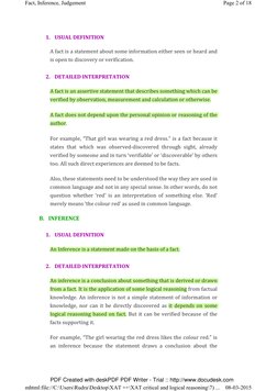 Understanding Facts, Inferences, Judgements | PDF | Inference | Opinion