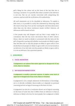 Understanding Facts, Inferences, Judgements | PDF | Inference | Opinion