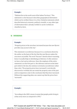 Understanding Facts, Inferences, Judgements | PDF | Inference | Opinion