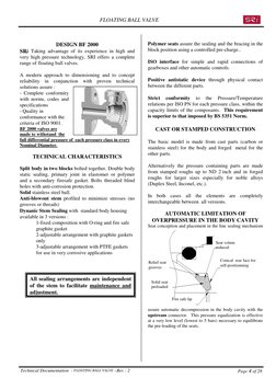 FLOATING BALL VALVE
Technical Documentation  - FLOATING BALL VALVE –Rev : 2
Page 4 of 28
DESIGN BF 2000
SRi Taking advantage