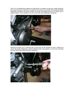 Para mi la comodidad para trabajar es fundamental y el radiador es algo que molesta bastante, 
por lo que nosotros lo vaciamo