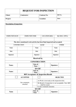 Construction Inspection Request Form | PDF | Technology & Engineering